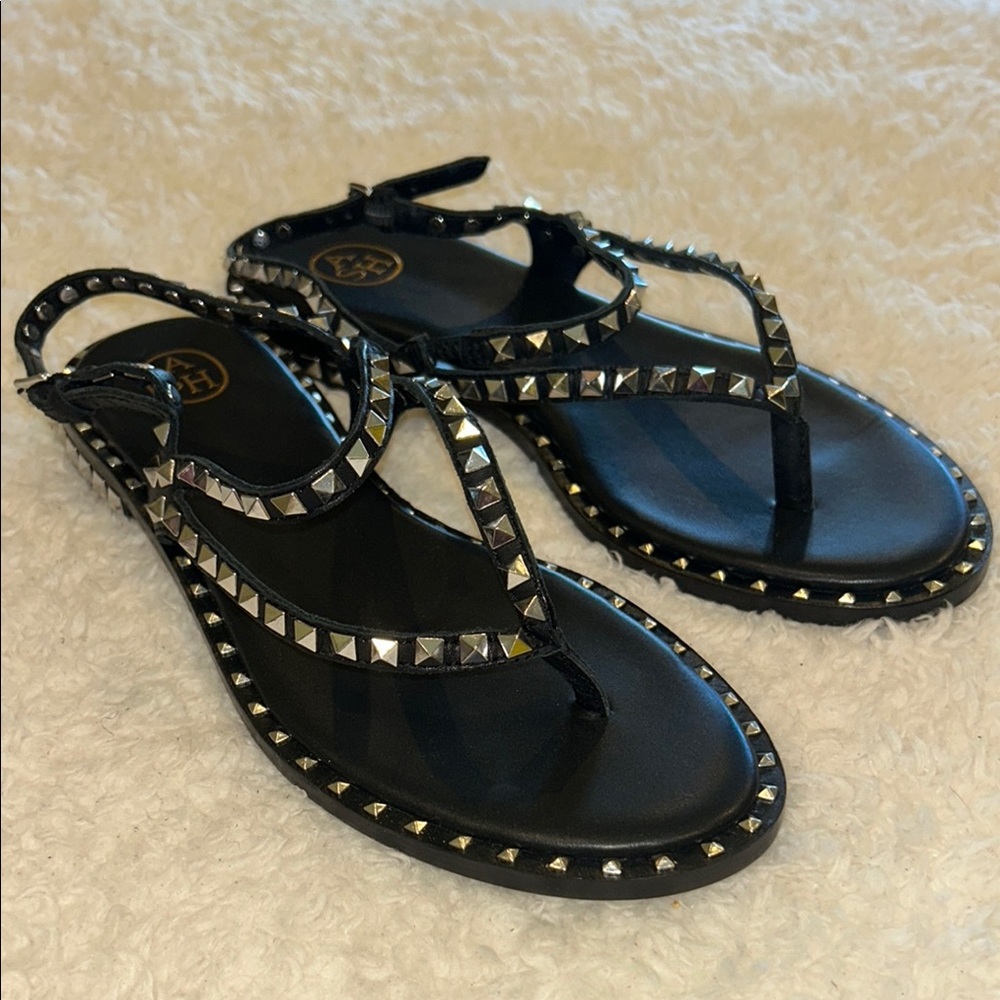 NIB Ash Black Studded Gladiator Sandals